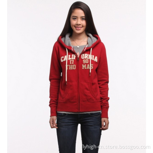 Logo Printed Zipper Style Women Cotton Jacket